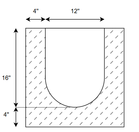 U-shaped pipe cross-section diagram